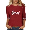 thumbnail image 2 of Xuyuer Abstract Print 3/4 Sleeve Loose Tee - Women's Casual Round Neck 3/4 Sleeve Top for Weekend Farmers Market Visits, Creative Studio Outings, and Relaxed Artistic Daily Wear, 2 of 5