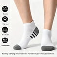 thumbnail image 2 of 5 Pairs Ankle Compression Socks for Men & Women, Low Cut Sport Socks for Running, Athletic, Cycling, White, 2 of 6