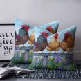 thumbnail image 3 of Retro Rooster Decorative Pillowcase 20''x20'', Vintage Animals Spring Floral Pastoral Throw Pillow Covers Soft Cushion Case for Couch Sofa Bedroom Living Room, Pillowcase Boho Decor, 3 of 8