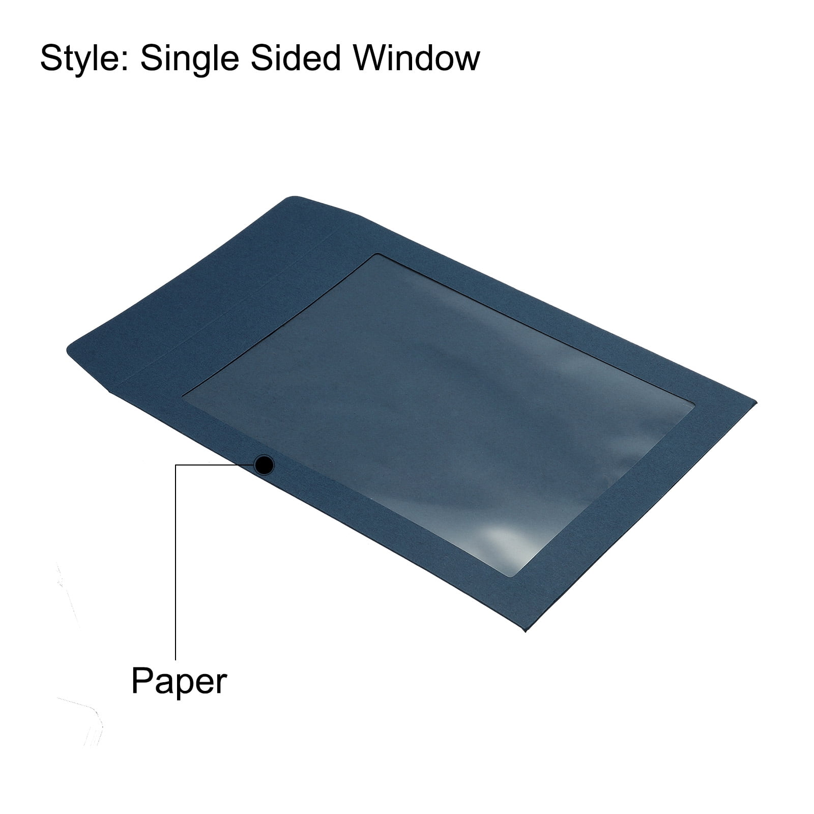 Unique Bargains Full Face Window Envelopes Clear Single Sided Blue