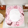 thumbnail image 5 of Homewish Pastel Halloween Ghost Bed Sheets,Bat Candle Pumpkin Pattern Full Size Sheets,Light Pink Brown,4pcs,1 Flat Sheet,1 Fitted Sheet and 2 Pillowcases, 5 of 6