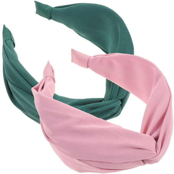 WHAMVOX  2 Pcs Thick Knotted Wide Edge Hair Card Accessories Band for Women Woman