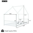 thumbnail image 6 of Bellemave Twin Metal House Bed with Headboard and Footboard Montessori House Bed, Metal Floor Bed Frame with Roof, No Box Spring Needed, White, 6 of 11