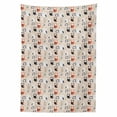 thumbnail image 2 of Owl Print Tablecloth, Sketchy Pattern of Funny Birds Outline Trees and Spots, Rectangle Satin Table Cover Accent for Dining Room and Kitchen, 60" X 90", Pale Peach Multicolor, by Ambesonne, 2 of 2