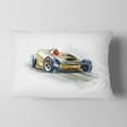 thumbnail image 2 of Designart Yellow Formula One Car - Digital Art Car Throw Pillow - 12x20, 2 of 5