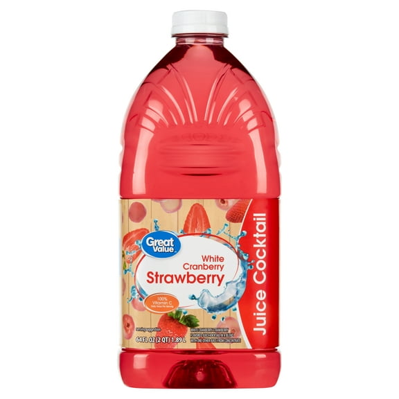 Great Value White Cranberry Strawberry Juice Cocktail, 64 fl oz