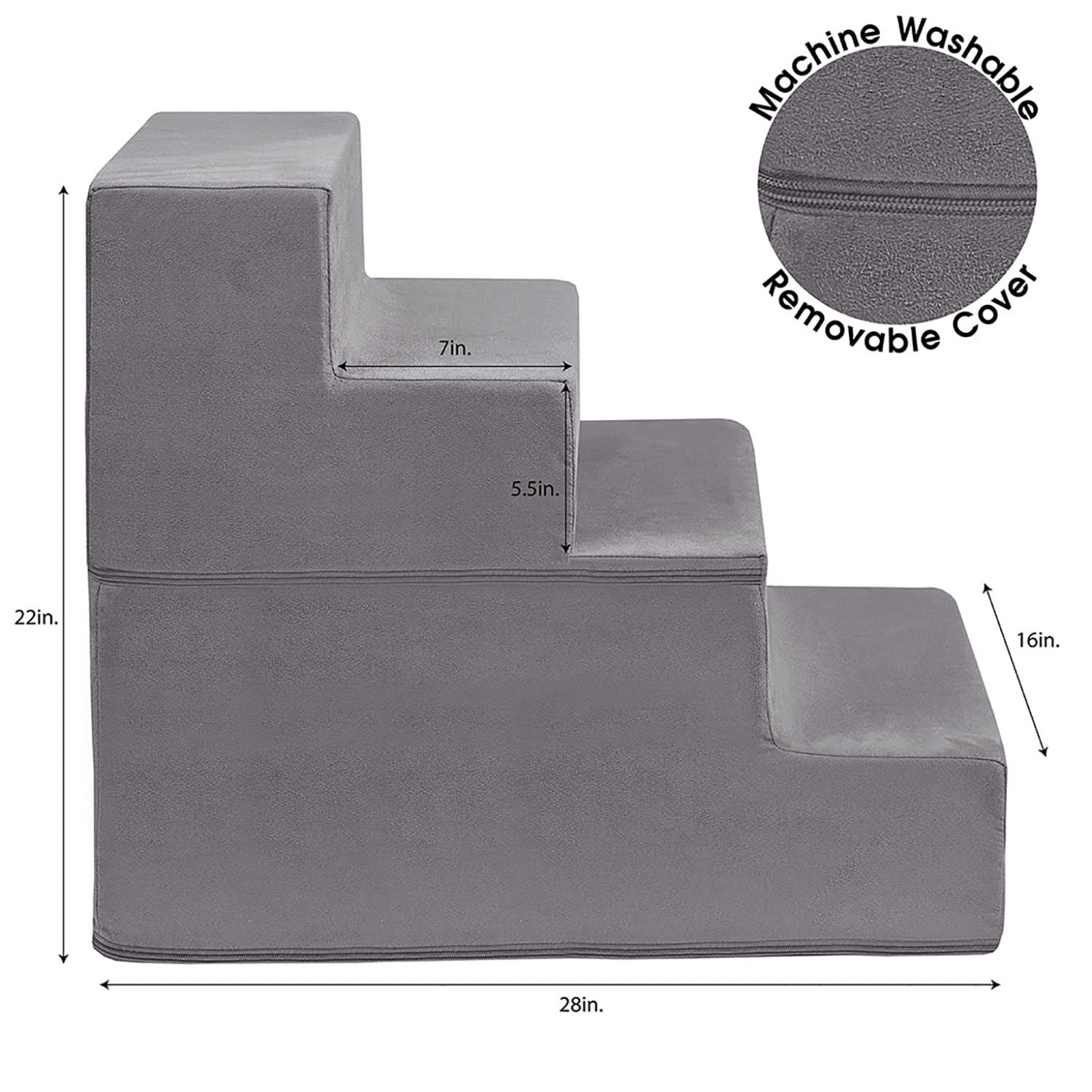 Pefilos 33" 5-Tier Pet Stairs for Small Dogs with Arch, 3-Step Dog Ramp for Beds and Couch, Non-Slip Balanced Indoor Step, Gray Pefilos 33" 5-Tier Pet Stairs for Small Dogs with Arch, 3-Step Dog Ramp for Beds and Couch, Non-Slip Balanced Indoor Step, Gray