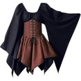 thumbnail image 1 of Trajes medievales renacentistas para mujer, vestido con corsé pirata, vestido corto irlandés tradicional con manga acampanada, 1 of 5