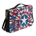 thumbnail image 2 of FOR U DESIGNS American Flag Tie Dye Pattern Bible Cover Be Still And Know That I Am God Scripture Bag Faux Leather Tote Bag Church Bag Bible Protective Christian Bible Accessories, L, 2 of 7
