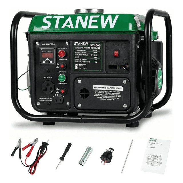 Generador Portátil1000w Monofásico A Gasolina moto 2 tiempos con 120 volts tanque de gasolina 4.0 litros