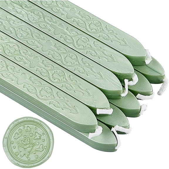 20 pc Sealing Wax Sticks with Wicks for Wax Seal Stamp Pale Green 91x12x11.8mm