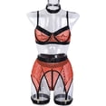 thumbnail image 1 of Ropa interior sexy de Europa y Estados Unidos, cuatro grandes empalmes de malla con anillo de acero colgando del cuello, ropa interior clásica, 1 of 6