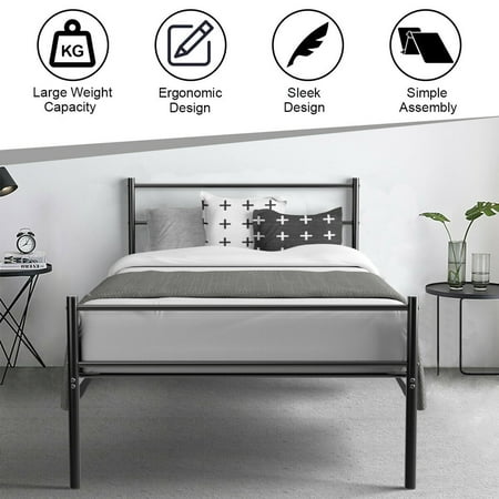 Gymax Twin Size Metal Bed Frame, Green Forest Twin Bed Frame Instructions