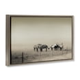 thumbnail image 3 of Stupell Industries The Herd Monochrome Horses Brown Framed Floater Canvas Wall Art design by Roberta Murray, 17 x 25, 3 of 9