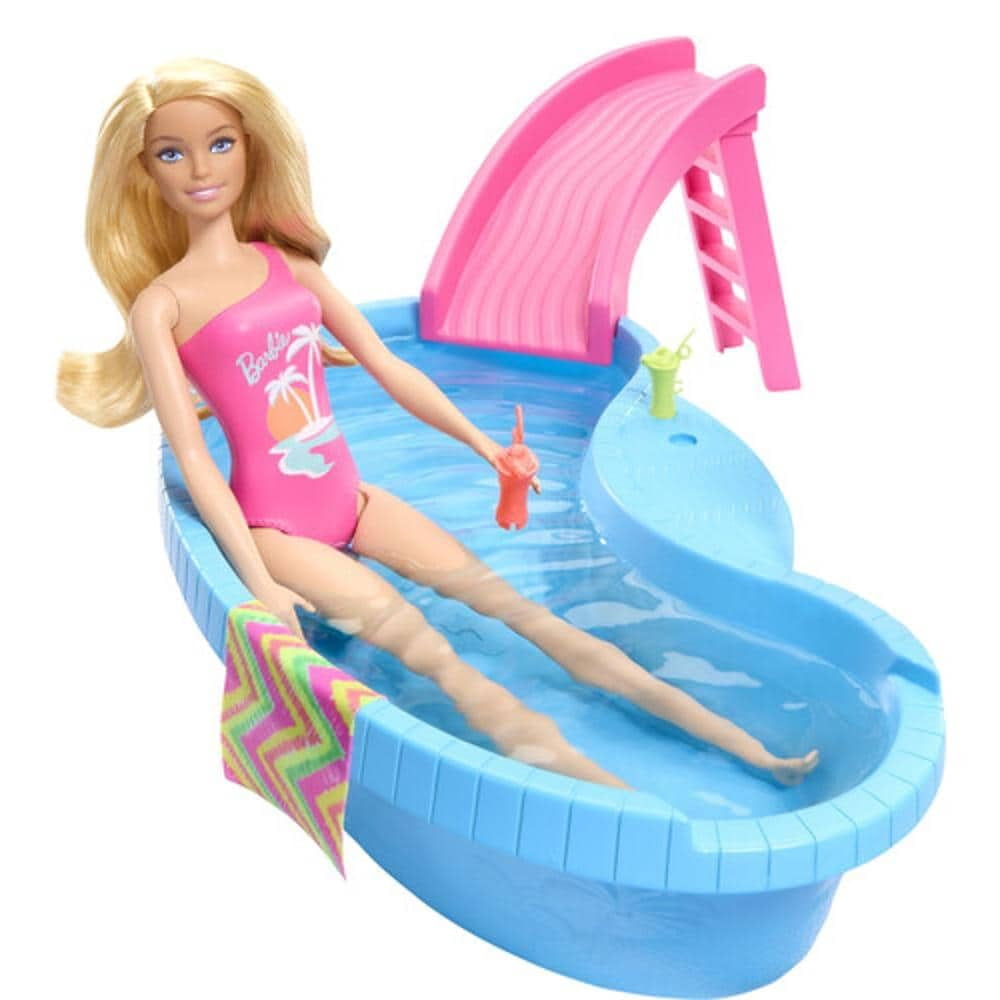 Barbie Pool Party Playset with Ken Doll, Chelsea Doll, and Accessories, Ages 3+