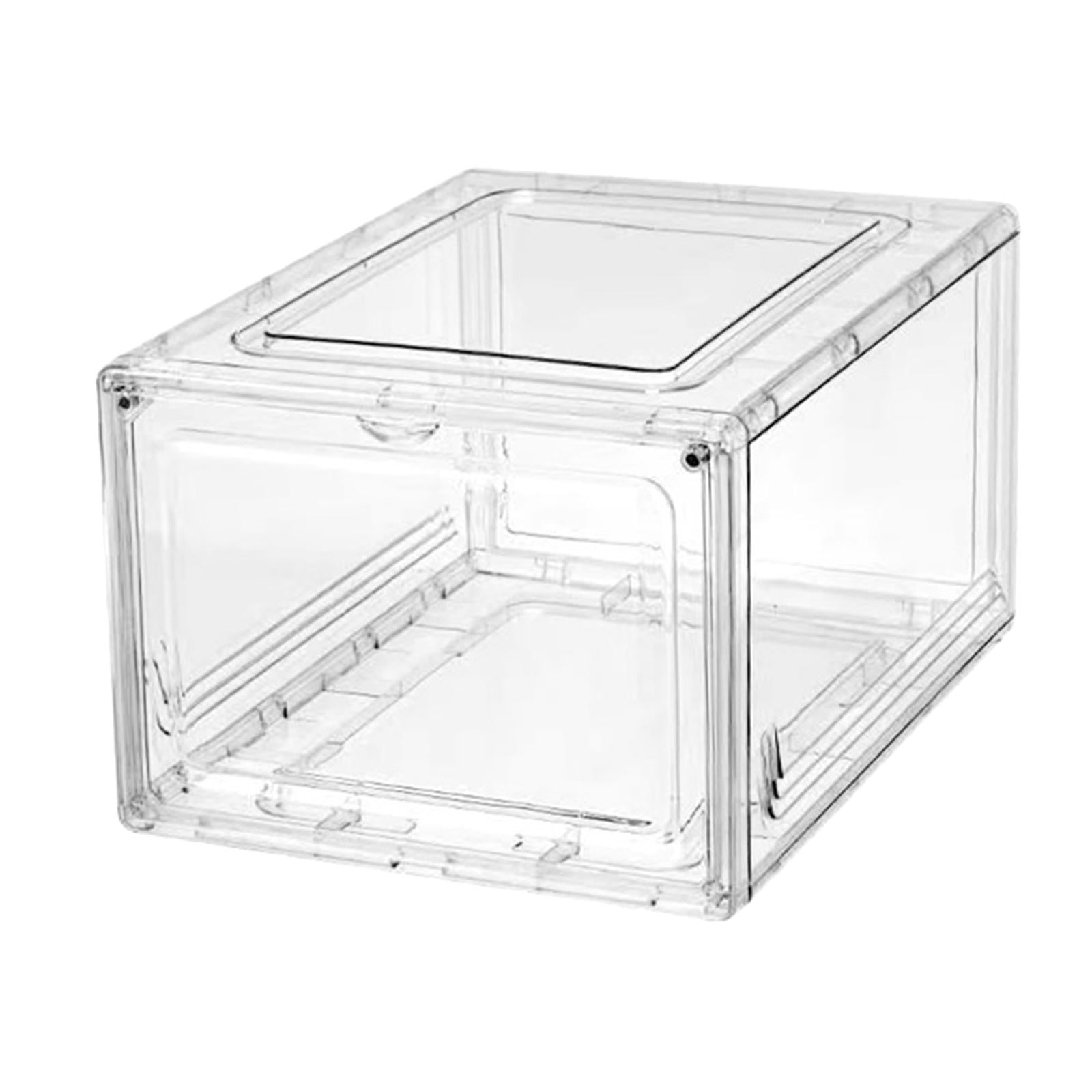 clear stackable shoe bins