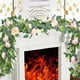 thumbnail image 1 of Guirnalda Floral Navideña de 2 M | Flores Rojas y Blancas con Follaje Verde | Decoración Artificial Duradera y Flexible para Repisas, Puertas y Escaleras, para Uso En Interiores y Exteriores., 1 of 6