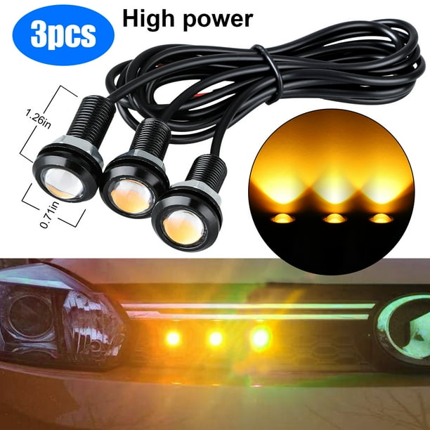 Tsv 17 6mm Amber Eagle Eye Led Light 3pcs Front Rear Side Marker Indicators Light Car