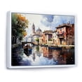 thumbnail image 2 of Designart "Beige Canal Waterways painting" Canals Floater Framed Canvas Wall Art, 2 of 7