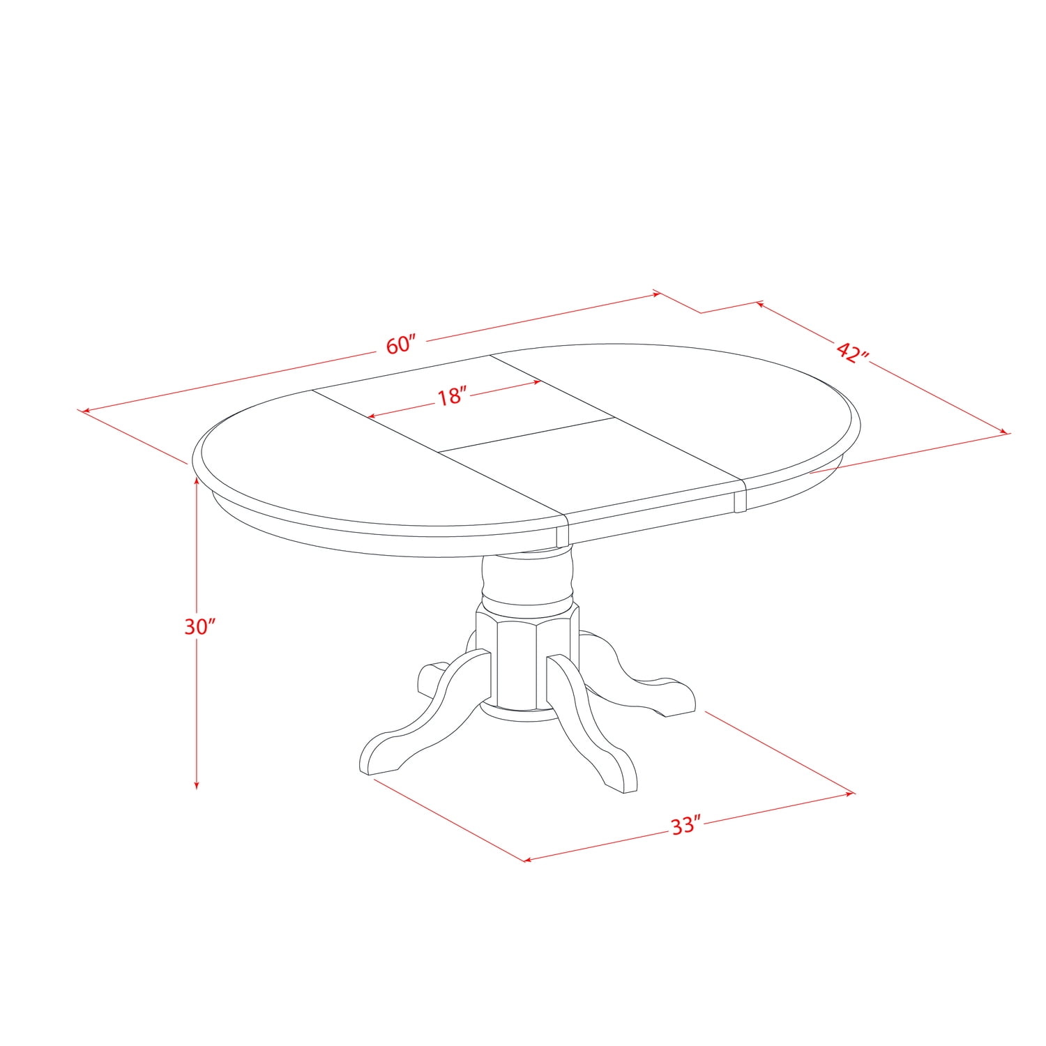 HomeStock African Artistry Kitchen Dining Table - an Oval Wooden Table Top with Butterfly Leaf & Pedestal Base, 42x60 Inch, Modern Oval Dining Table-Color:Espresso