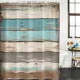 thumbnail image 3 of Farmhouse Blue Grey Brown Waterproof Fabric Shower Curtain,Vintage Ombre Wooden Waterproof Fabric Shower Curtain for Bathroom Curtains Bathtubs Hotel Shower Curtains with 12 Hooks Stall 54x78in, 3 of 8