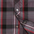 thumbnail image 5 of Coevals Club Men's Western Shirt Cowboy Plaid Country Pearl Snap Button Short Sleeve Two Pockets Work Shirts 23 Purple Red Black X-Large, 5 of 7
