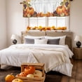 thumbnail image 3 of Kitchen Cafe Valance Curtain for Small Windows,Autumn Orange Pumpkin Maple Leaf Rod Pocket Short Valances,42x12in, 3 of 9