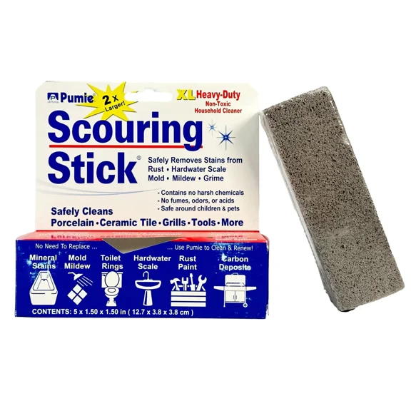Extra Large Pumie Scouring Stick 2 Count Powerful All Purpose Cleaning Tool