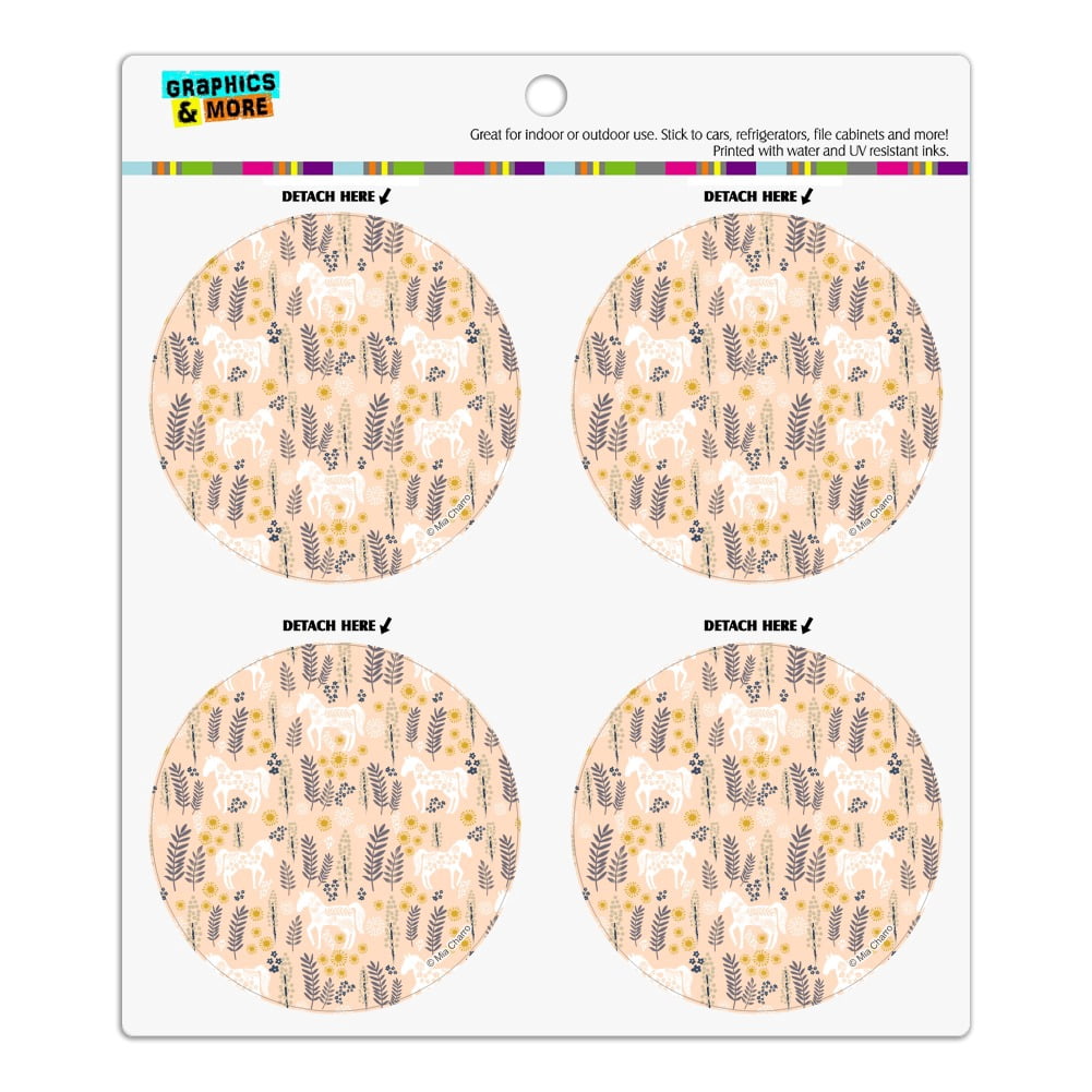 Mimi Horse and Flowers Refrigerator Fridge Locker Vinyl Circle Magnet ...