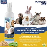 Waterless Shampoo for Small Critters- 8oz Small Animal Fragrance Free, Crulety Free Dry Shampoo-- No Rinse for Pet Ferrets, Guinea Pigs, Hedgehogs, Sugar Gliders, Rabbits & Hamsters