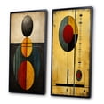 thumbnail image 3 of Designart "Unraveling the Mystery Retro Geometric Puzzle I" Modern Geometric Framed Wall Art Set Of 2 - Modern Gold Gallery Wall Frame Set For Home Decor, 3 of 6