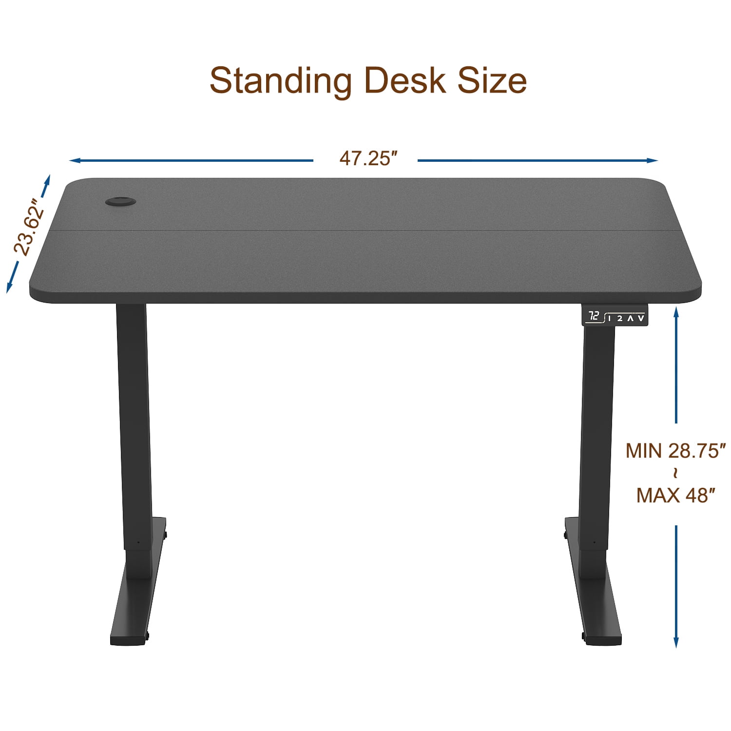 Furmax 48" x 24" Home Office Electric Height Adjustable Standing Desk