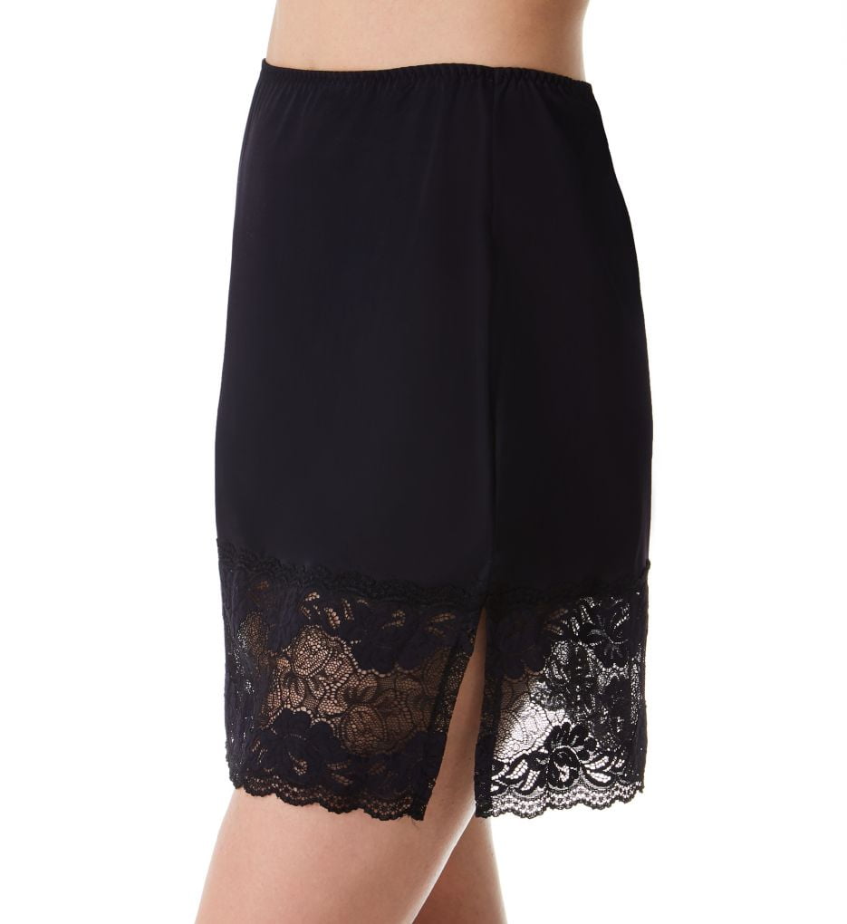 Women's Vanity Fair 1174118 Lace Trim 18 Inch Half Slip (Black L)