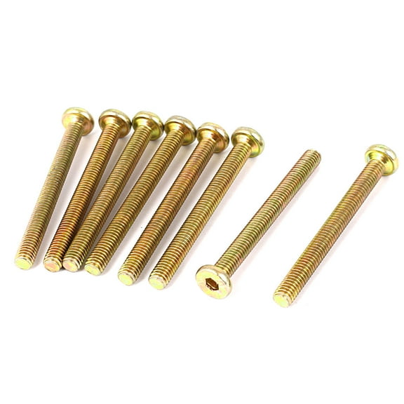 Unique Bargains M6 x 60mm Hex Bolt Socket Head Cap Machine Screws Bronze Tone (8-pack)