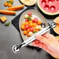 thumbnail image 1 of Ensemble de 6 Sets de Table en Acier Inoxydable avec Cuillère à Fruits, Cuillère à Melon, Tapis de Cuisine, Tapis d'Assiette et Tapis de Table Ronds pour 6 Imprimé Floral, 1 of 3
