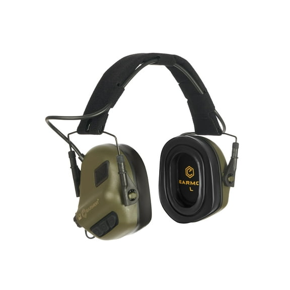Earmor Electronic Ear Muffs w/ Gel Earpads & AUX Input, 22dB, Foliage Green