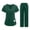 BP16-Dark Green, variant on Scrubs Set For Women, V-Neck Scrubs Top & Cargo Pants With Cargo Pockets, Yoga Waistband, 4 Way Stretch Royal Blue XL