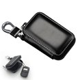 thumbnail image 3 of PENGXIANG Stylish Genuine Leather Car Key Fob Case Cover Keychain Zipper Bag Protector Black One Size, 3 of 8