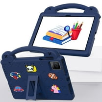 Allytech Revvl Tab 5G Tablet Case for Kids, DIY Figures EVA Children Friendly Shockproof Lightweight Handle Stand Tablet Case for T-Mobile Revvl Tab 5G 10.36" 2023, Navyblue