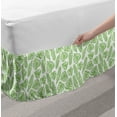 thumbnail image 2 of Aloha Bed Skirt, Continuous Monochromatic Repetition of Tropical Hawaiian Jungle Leaves, Elastic Bedskirt Dust Ruffle Wrap Around for Bedding Decor, 4 Sizes, Lime Green White, by Ambesonne, 2 of 2