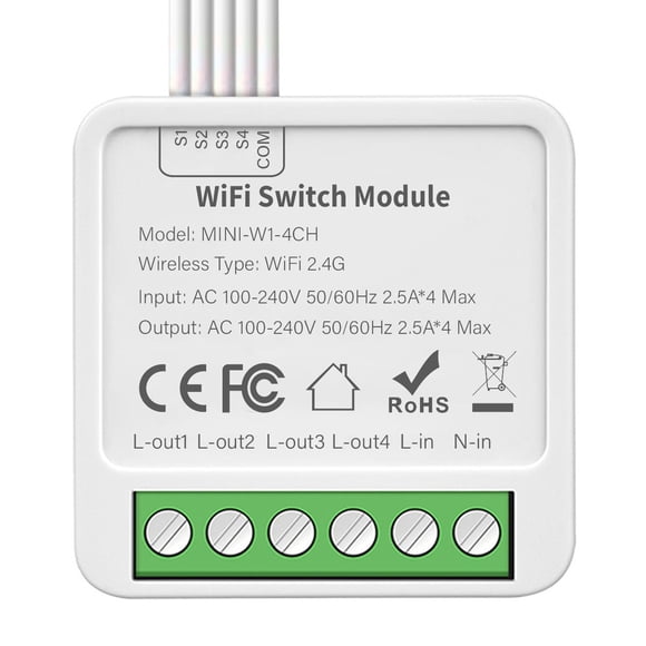 Bgsha Tuya Smart Switch WIFI 10A 2/3/4 Bit 2 Way Control Home Automation Module