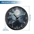 thumbnail image 3 of Voice Activated Clock with Glow Light 12 Inch Large Silent Wall Clock Battery Operated for Home Decor Wolf Howling at The Moon, 3 of 8