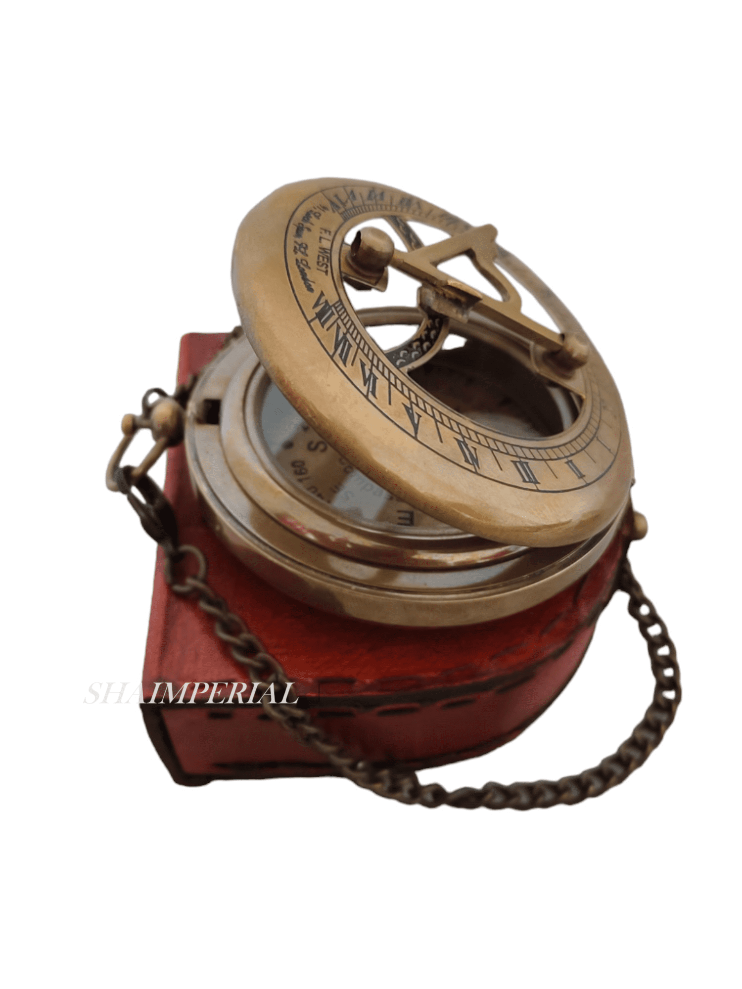 Brass Sundial - Push Open Compass -Thoreau's Go Confidently Steampunk Accessory – Unique Gift for Men - Beautiful Handmade - Sundial Clock – Sun Clock Thoreau's Quote