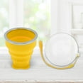 thumbnail image 4 of Unique Bargains 1 Pc Collapsible Cups Portable Folding Cup with Wrist Strap Folded Height 2.5cm Camping Water Cup 200ml Yellow, 4 of 5