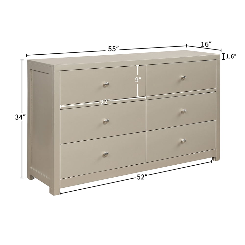 Kepooman Classic Solid Wood Chest, 6 Drawer Wooden Double Dresser, Chest of Drawers of Freely Configurable Bedroom Sets, Rich Brown Kepooman Classic Solid Wood Chest, 6 Drawer Wooden Double Dresser, Chest of Drawers of Freely Configurable Bedroom Sets, Rich Brown