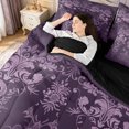 thumbnail image 5 of Manfei Victorian Damask Twin Bedding Sets 7pcs,Wild Animal Snake Bedding Comforter Set 7pcs,Vintage Gothic Floral Sheet Sets For Men Women,,Lightweight Room Decorative Reversible, 5 of 8