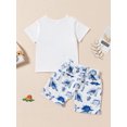 thumbnail image 4 of Suagox Baby Boys Summer Outfits Dinosaur Embroidery Short Sleeves T-Shirt and Elastic Shorts Set for 2 Piece Clothes Set for 0-24 Months And 2-3 Years Old, 4 of 10