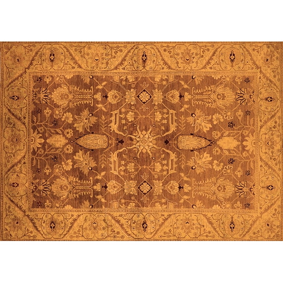 Ahgly Company Indoor Rectangle Oriental Orange Traditional Area Rugs, 2' x 4'