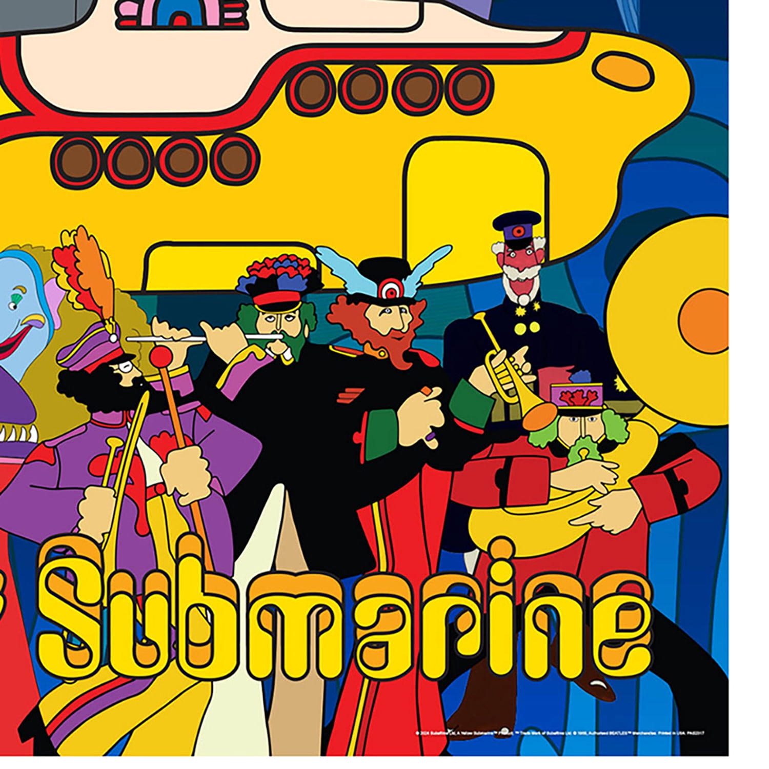 Pyramid America: The Beatles: Yellow Submarine - 24x36 Poster, Album Cover Print - Classic Rock Band Artwork, Licensed Music Wall Decor, Collectible