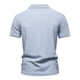 thumbnail image 4 of Blusa y camisa de manga corta con cuello vuelto para hombre, de verano, de color liso, con solapa, informal, de manga corta, 4 of 6